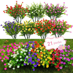WEAUSUP emballage de 21 bouquets extérieurs prêt à poser, couleur variée et gain de temps
