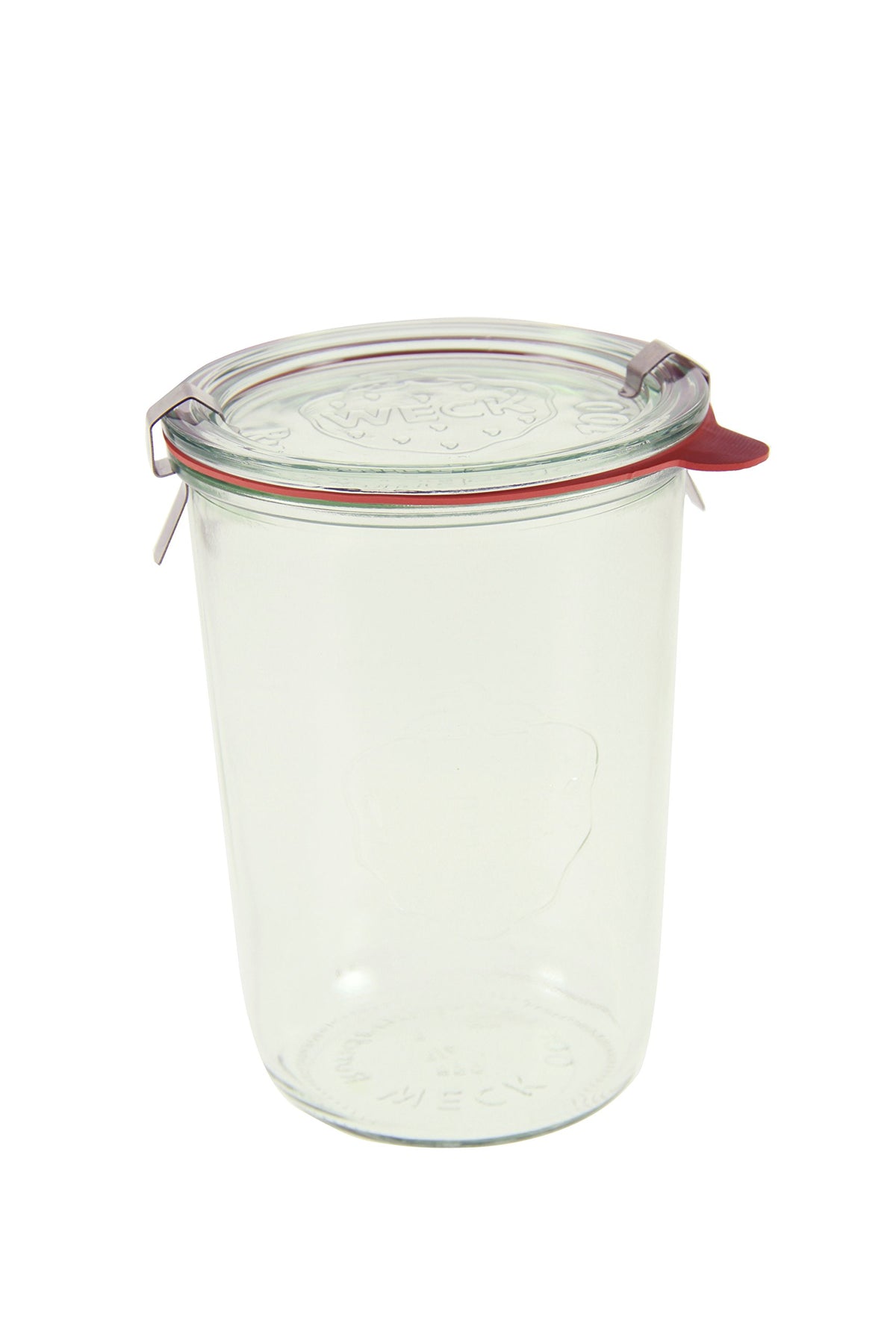 WECK pot 743 3/4 face avant montrant le design et la transparence du verre pour une présentation nette