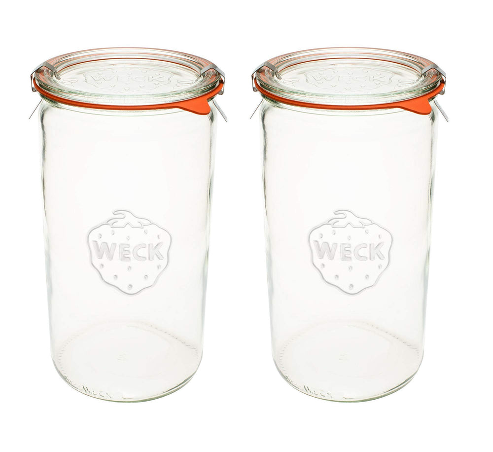 WECK bocal face 1,5 L montrant l'étiquette et le verre transparent, pratique pour identification