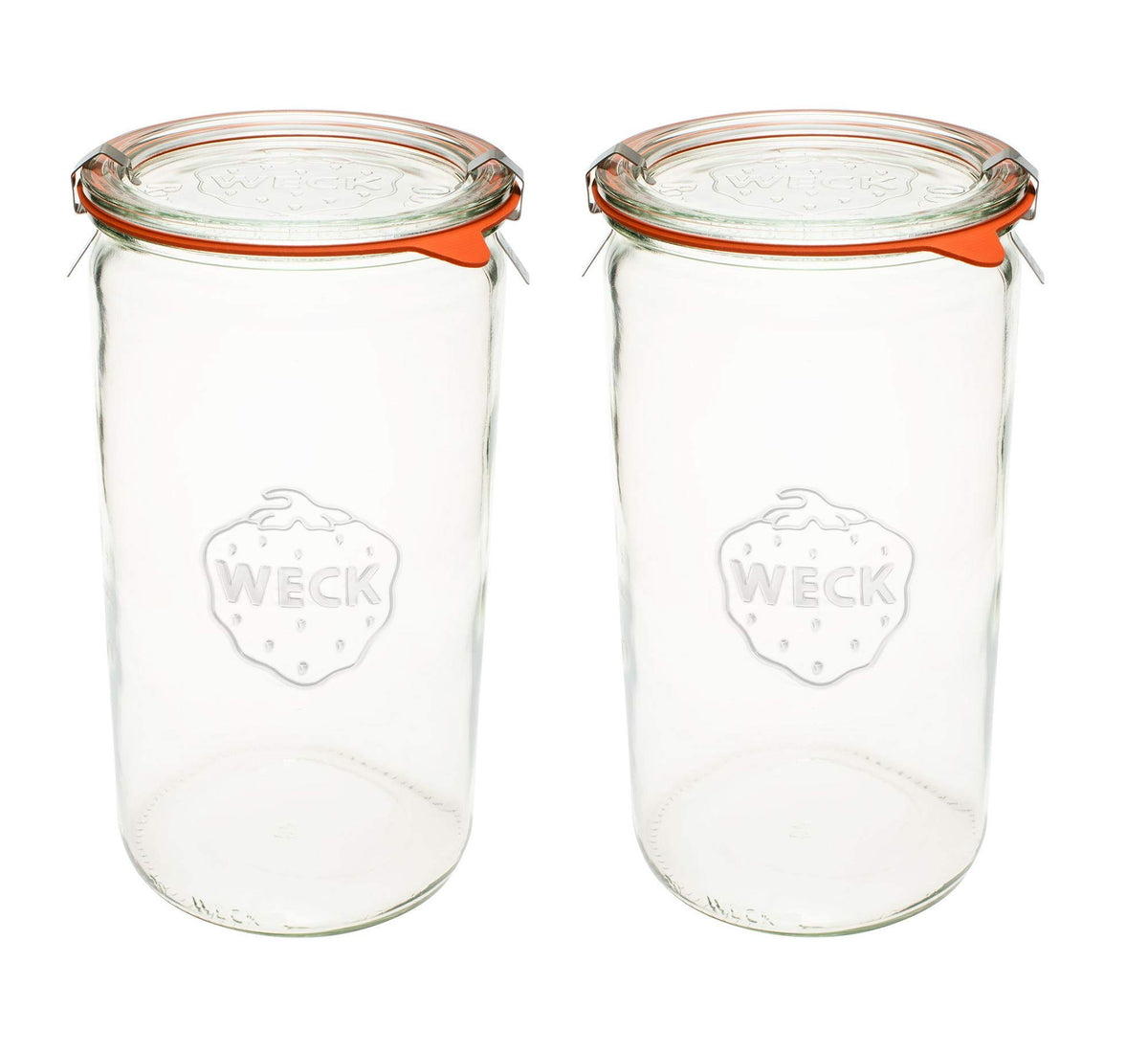 WECK bocal face 1,5 L montrant l'étiquette et le verre transparent, pratique pour identification