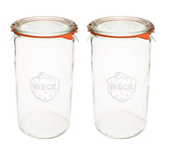 WECK bocal face 1,5 L montrant l'étiquette et le verre transparent, pratique pour identification