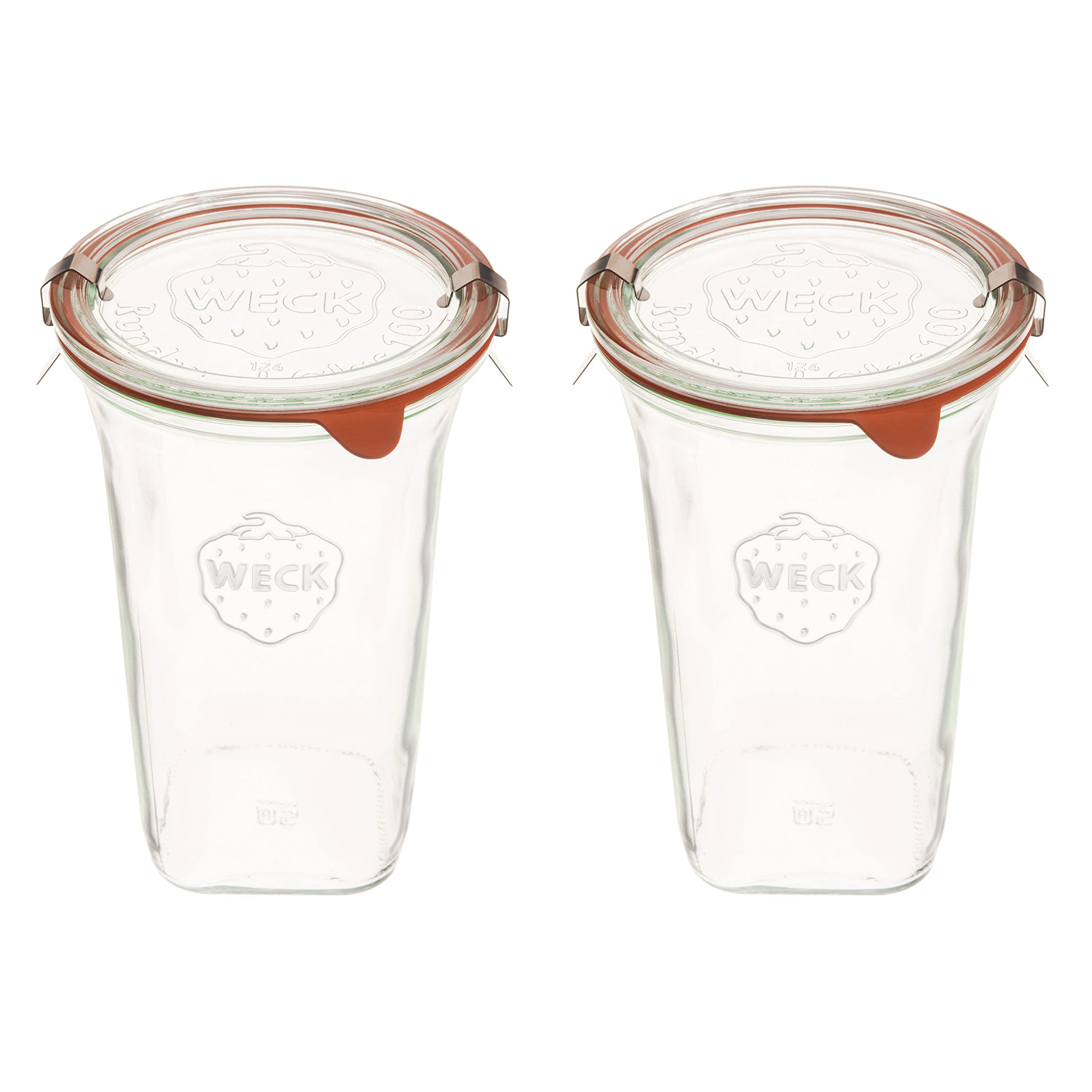 Weck Quadro 769 vue avant montrant le verre transparent et la capacité, durable
