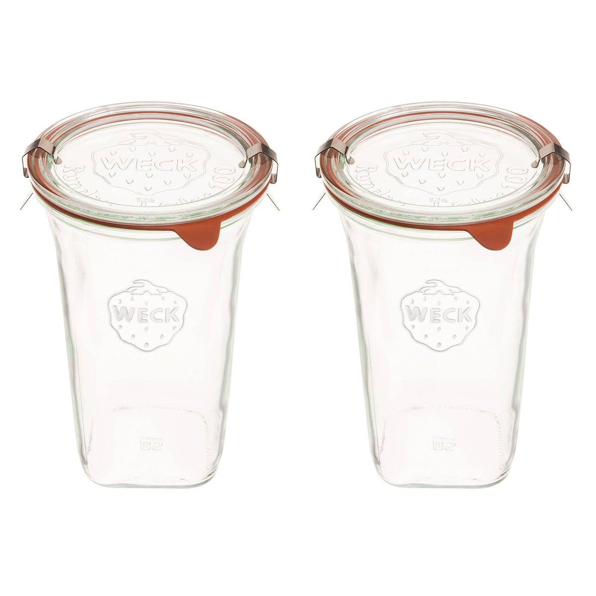 Weck Quadro 769 vue avant montrant le verre transparent et la capacité, durable