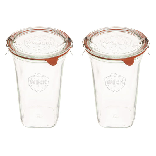Weck Quadro 769 vue avant montrant le verre transparent et la capacité, durable