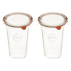 Weck Quadro 769 vue avant montrant le verre transparent et la capacité, durable