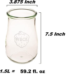 Weck détail de la fermeture avec couvercle en verre et joint pour étanchéité