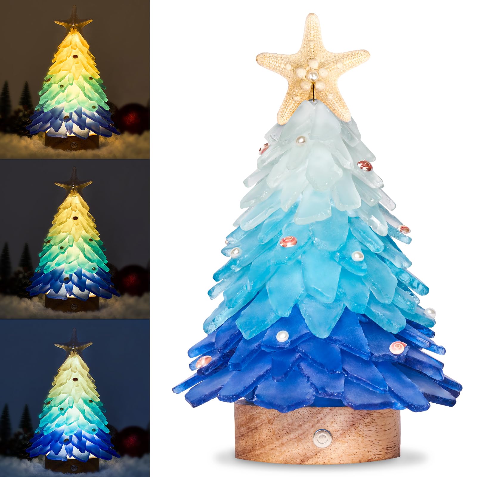 WeDoSoy sapin face avant en sea glass dégradé bleu apportant charme côtier