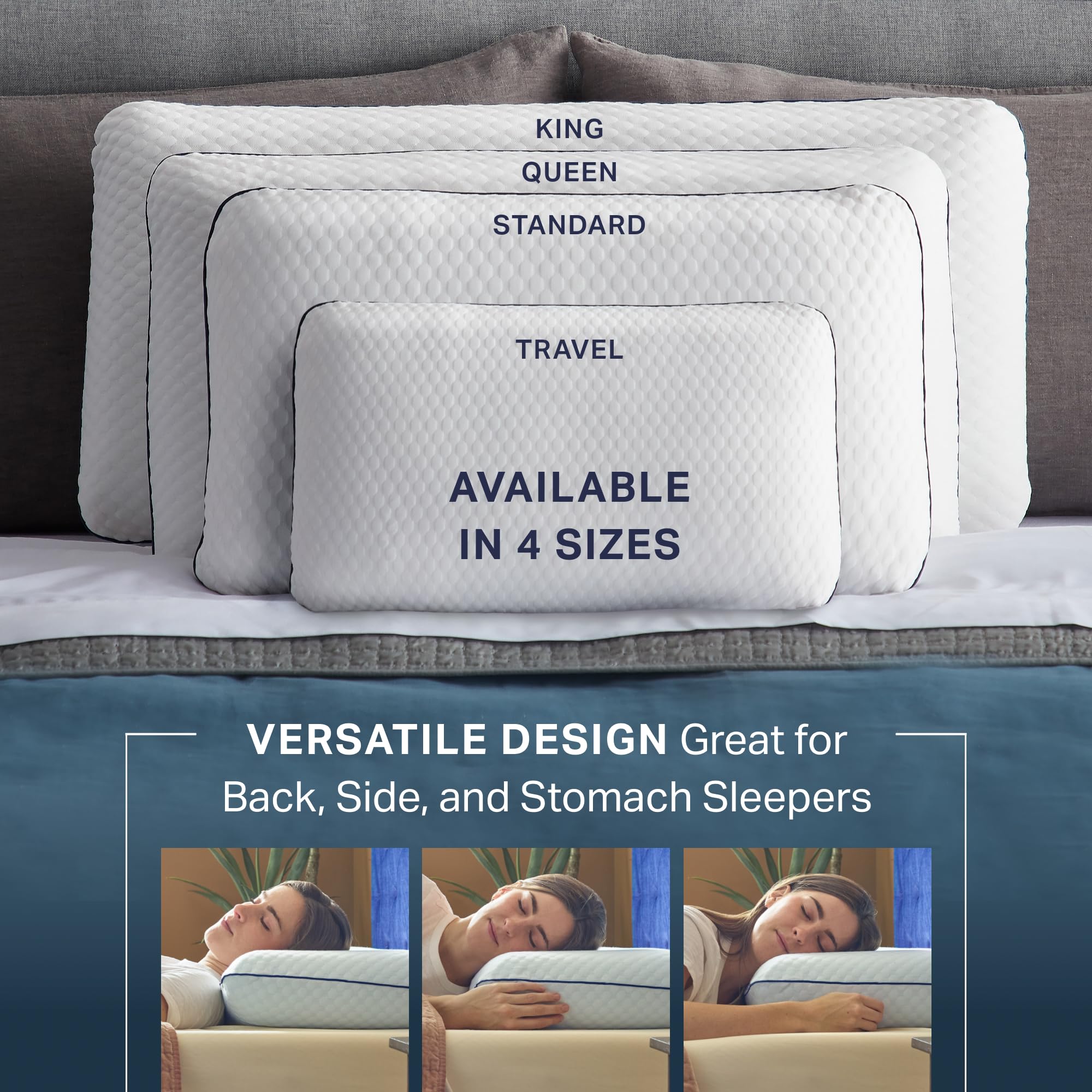 Weekender oreiller sur lit en position latérale offrant soutien cervical