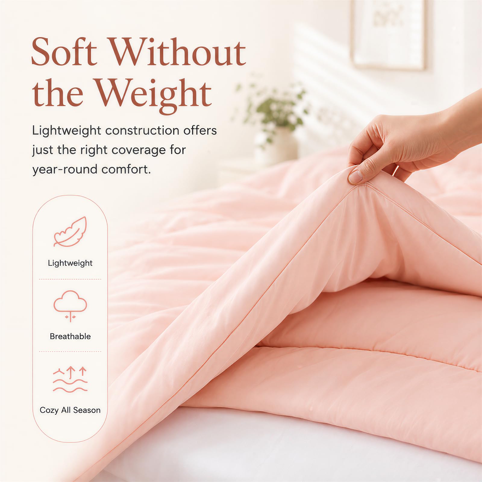 weigelia couette posée sur lit queen apportant chaleur harmonieuse