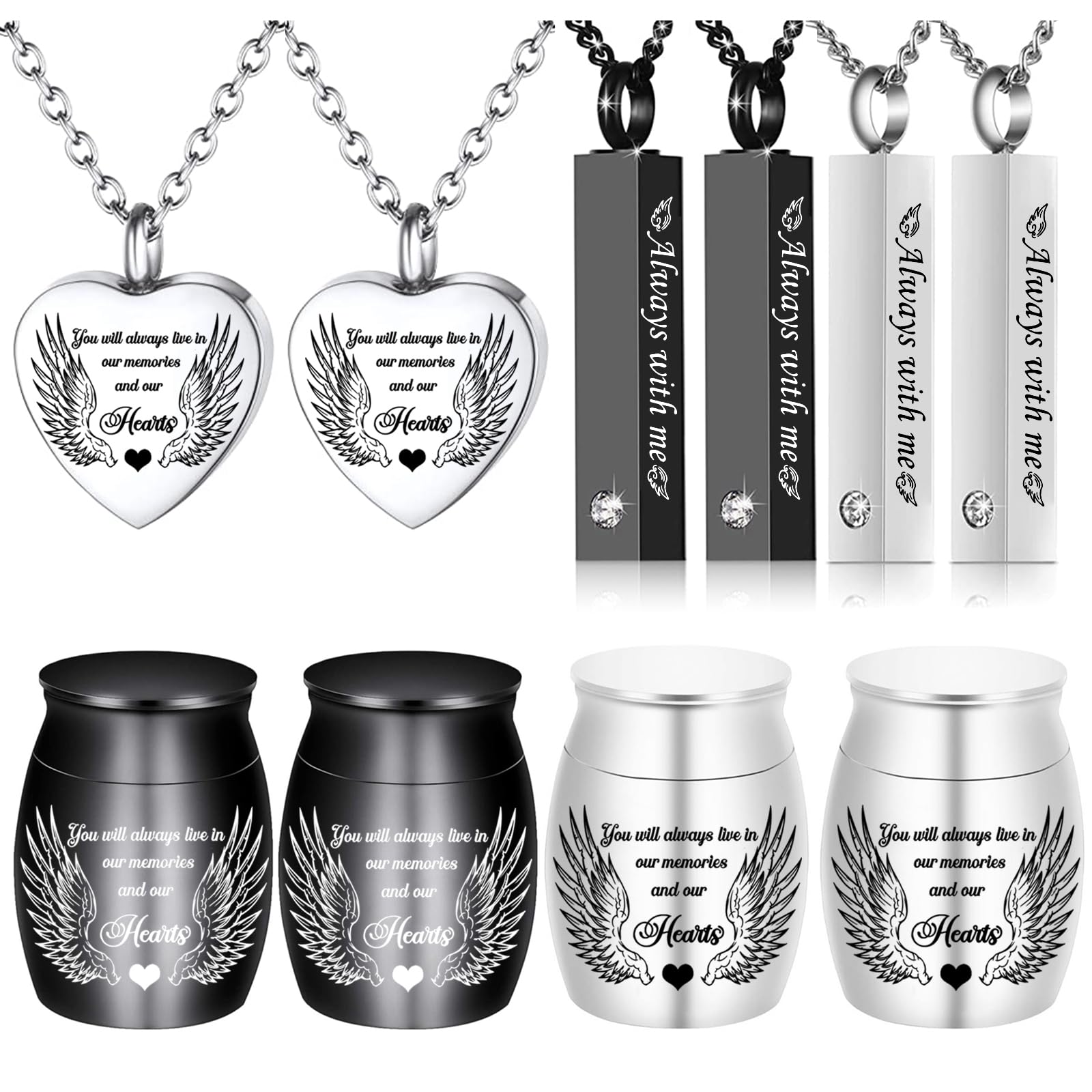 weikui pendentif urne face avant montrant design cœur et finition élégante