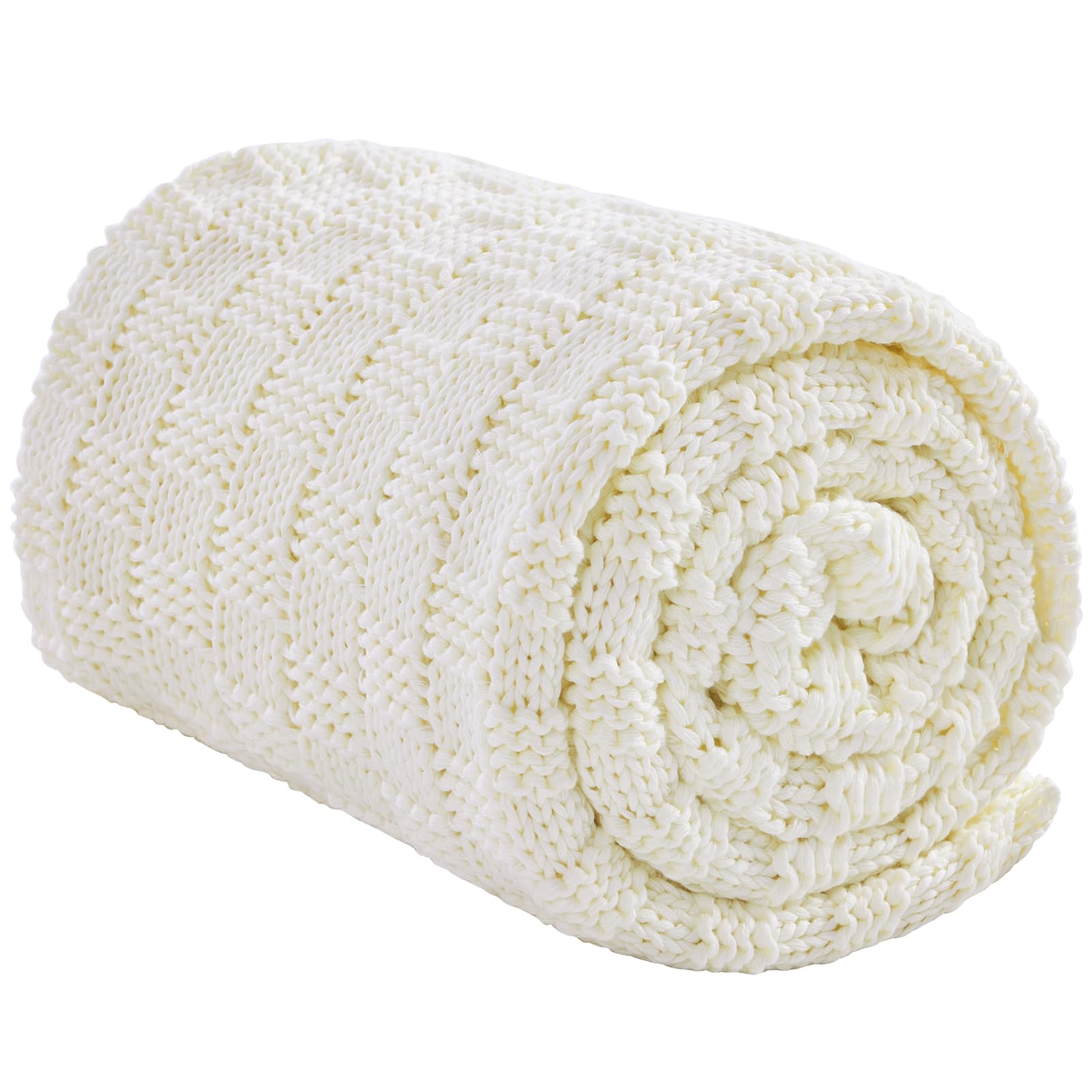 Wellfeel couverture tricotée face montrant le motif et confort