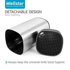 WELLSTAR couteaux insérés illustrant maintien séparé des lames protection tranchants