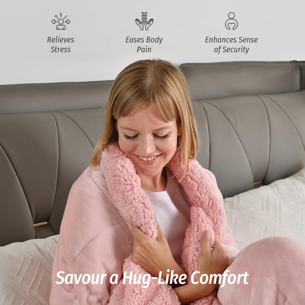 Wemore couverture installée sur un lit Queen illustrant l'effet enveloppant