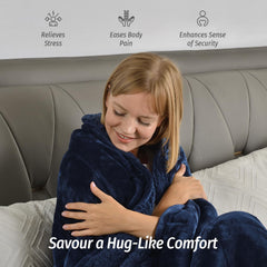 Wemore couverture en usage sur lit simple offrant enveloppement et soutien discret