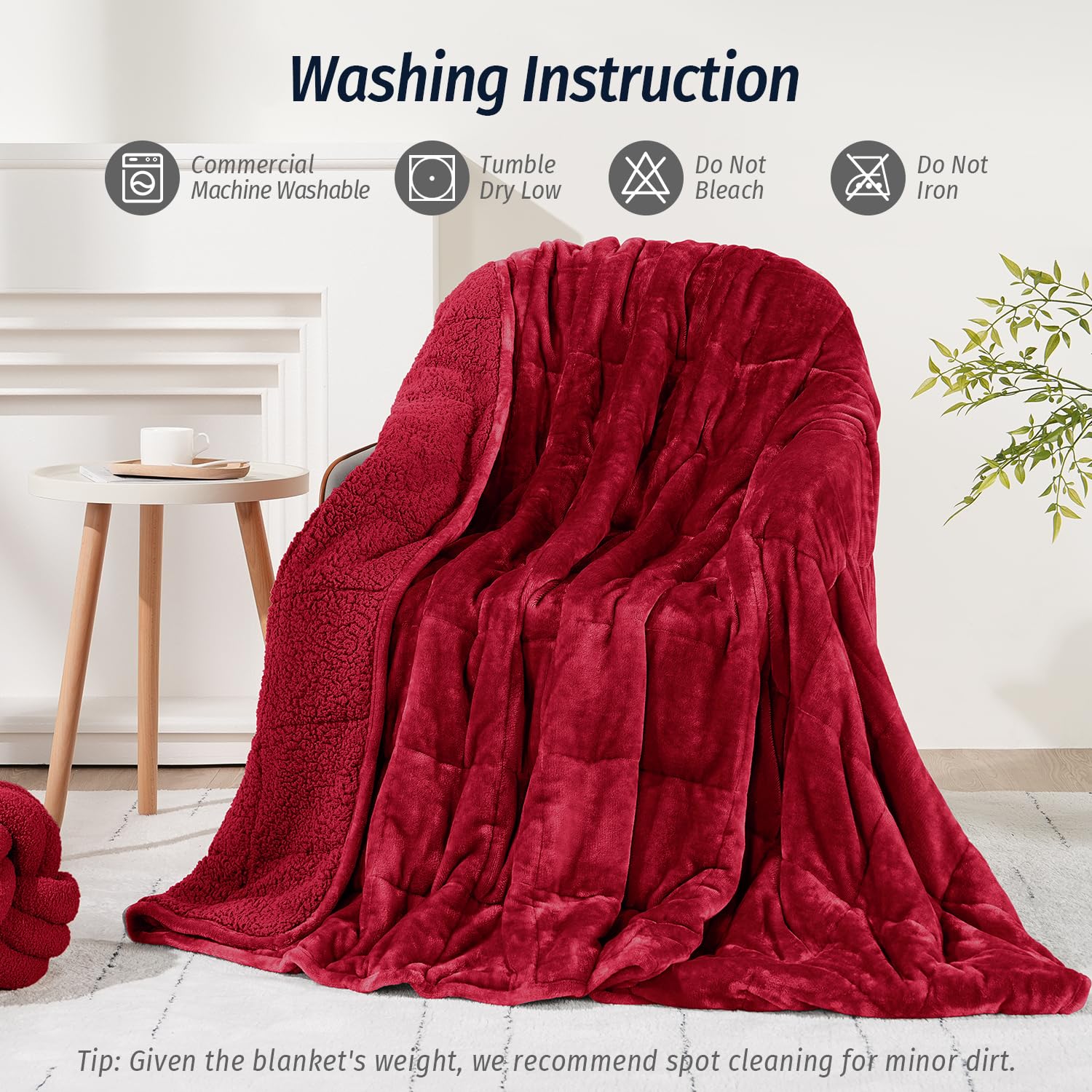 Wemore étiquette d'entretien durable montrant conseils de lavage