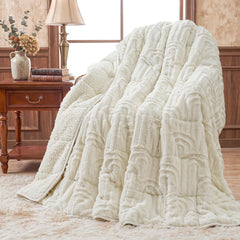 Wemore vue avant du plaid crème pour confort cosy