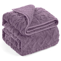 Wemore couverture sherpa face devant montrant emballage et couleur violette