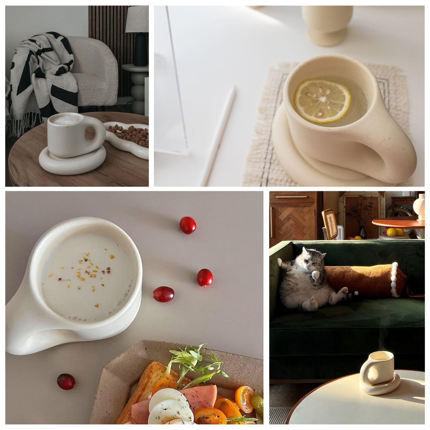 WENSHUO tasse et soucoupe présentées sur table moderne stylée