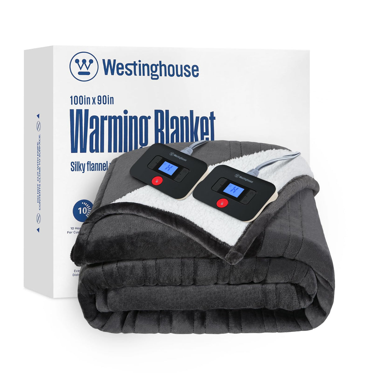 Westinghouse couverture chauffante face avant montrant taille king et confort