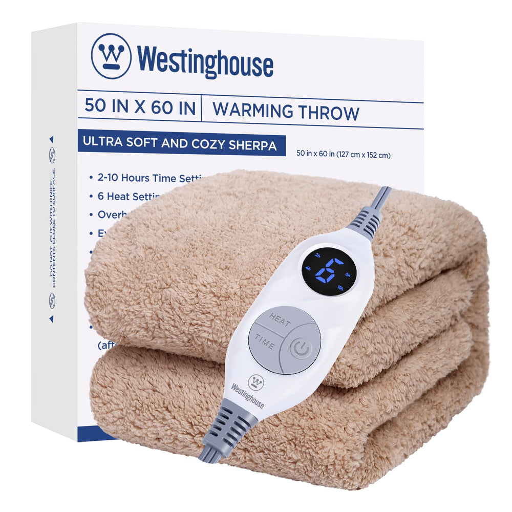 Westinghouse plaid chauffant face avant couleur camel, chaleur instantanée