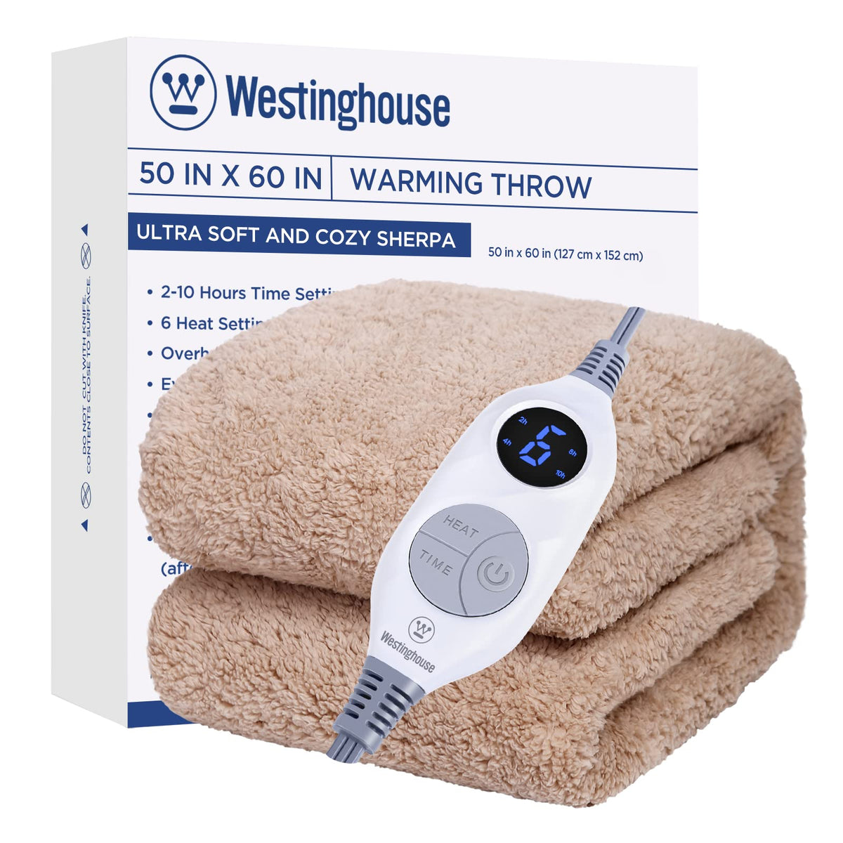 Westinghouse plaid chauffant face avant couleur camel, chaleur instantanée