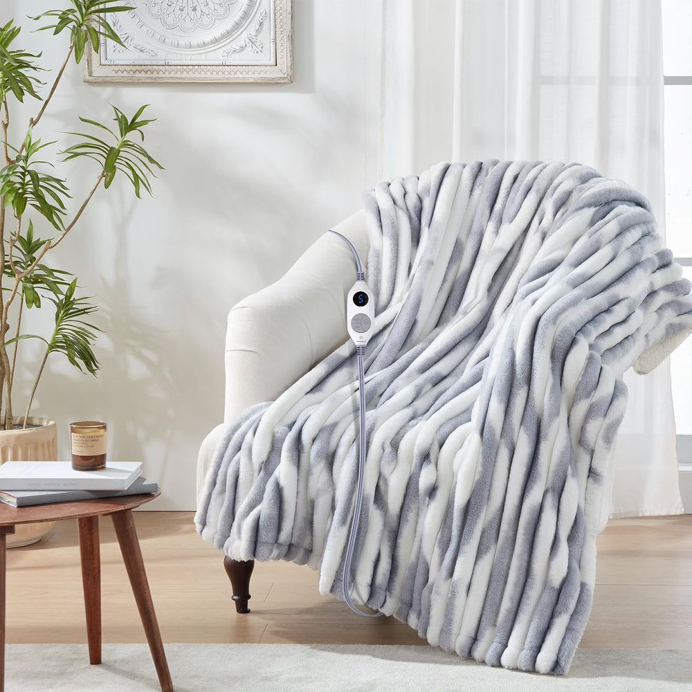 Westinghouse image du plaid face avant bleu-gris montrant chaleur et style
