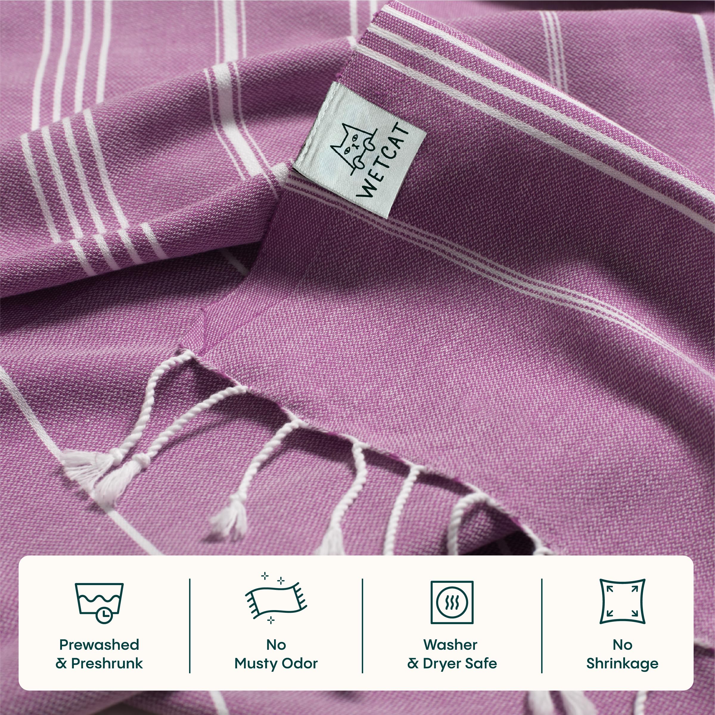WETCAT détails bordure et franges, finition soignée et design