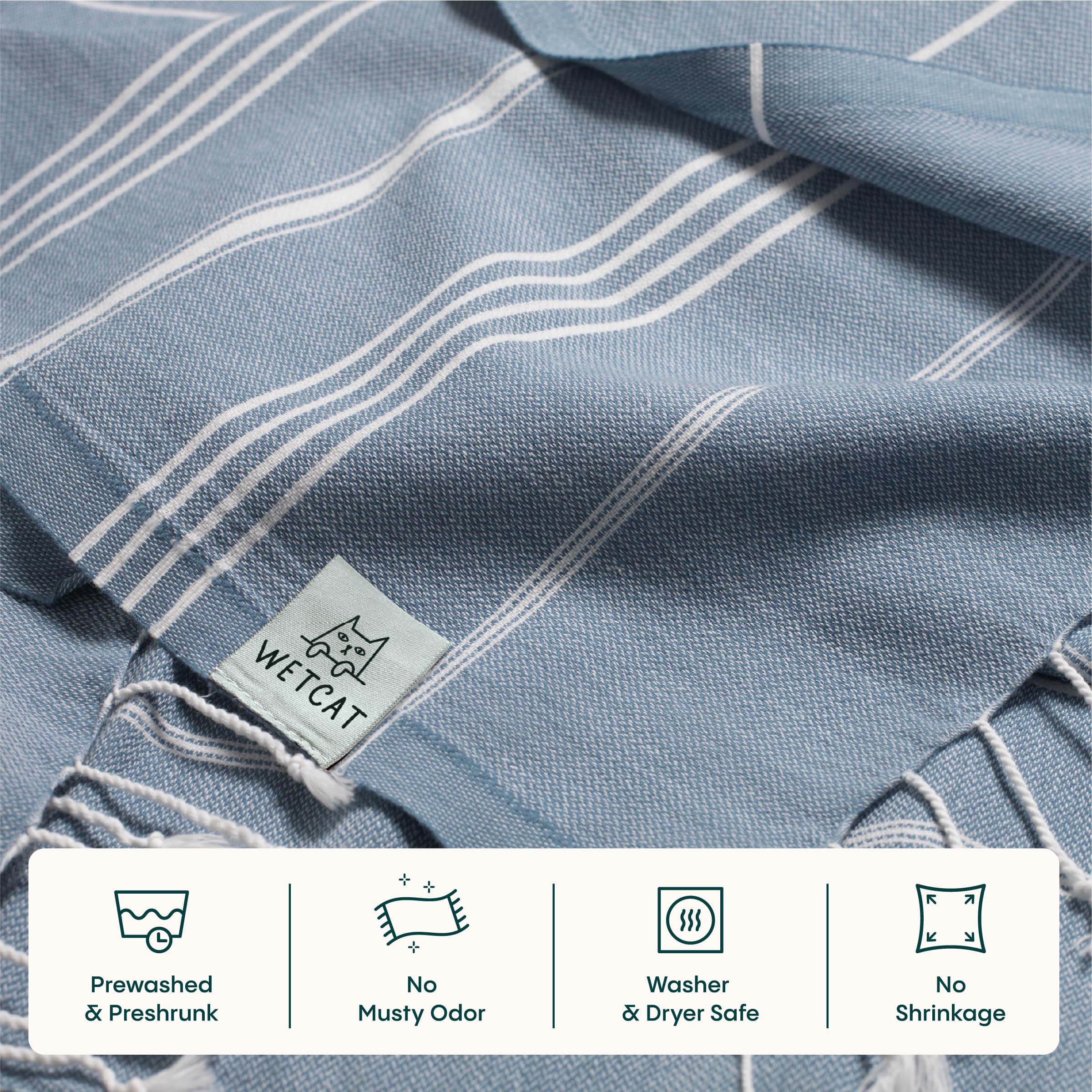 WETCAT détail des franges et coutures, finition soignée pour durabilité