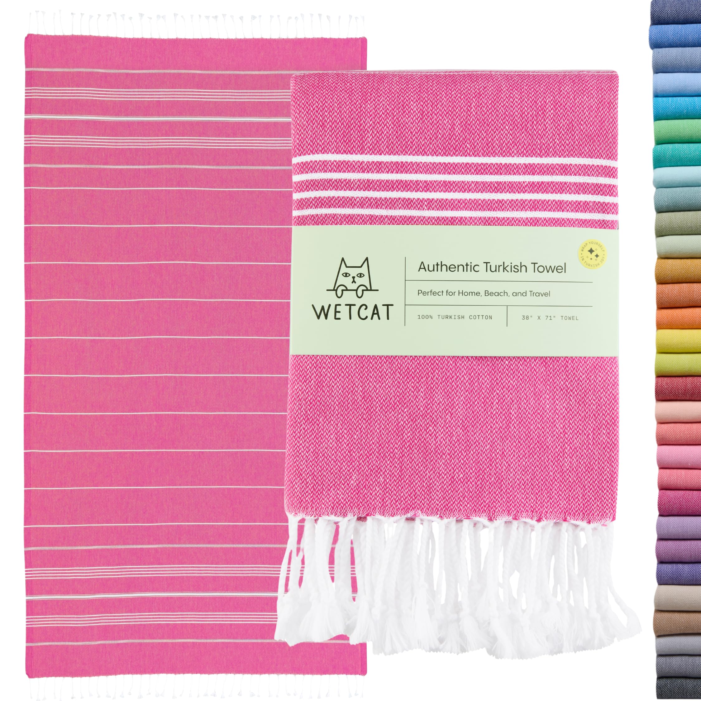 WETCAT serviette fuchsia vue de face, grande surface utile