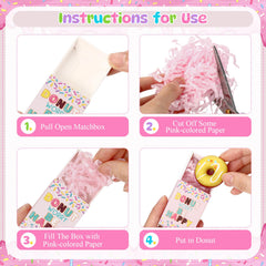 Wettarn donut boîte ouverte avec raffia prête pour distribution