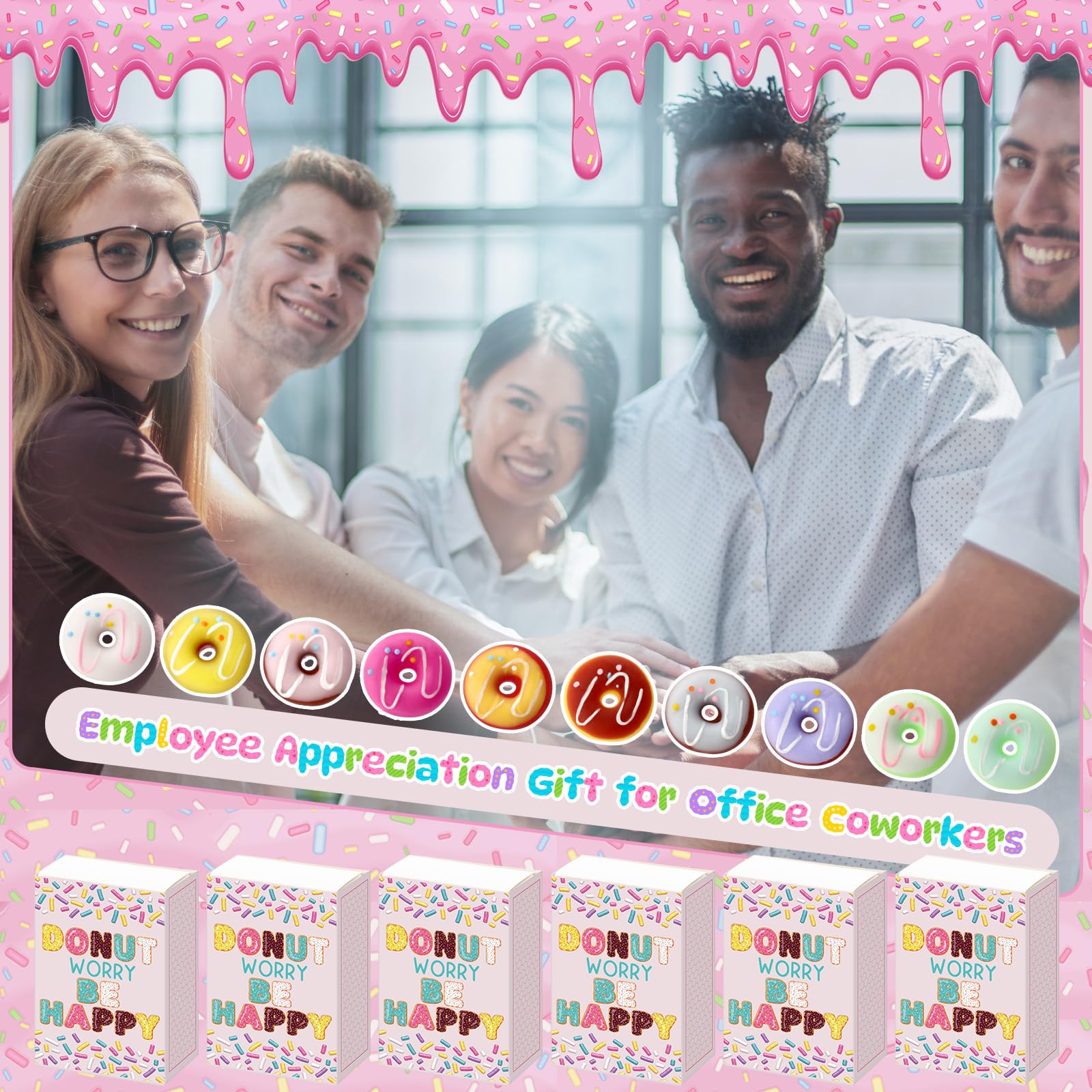 Wettarn donut ensemble multicolore 50 pièces idéal pour cadeaux de groupe
