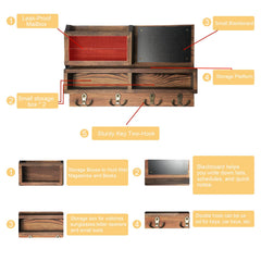 WEWEOW panneau avec casiers et petit tableau ardoise pour notes pratiques à la maison