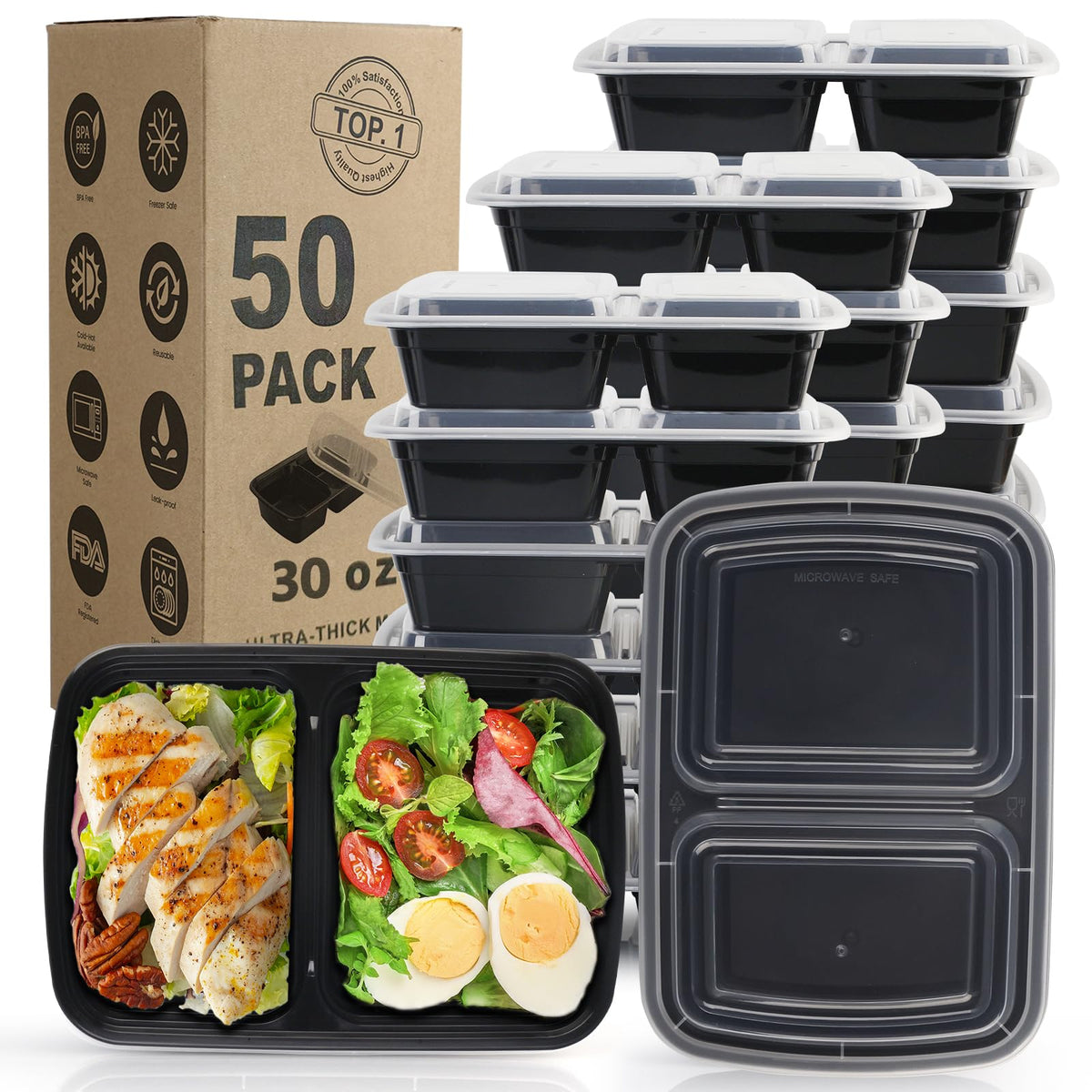 WGCC boîte face avant montrant le design et la capacité 30 oz, pratique pour portions