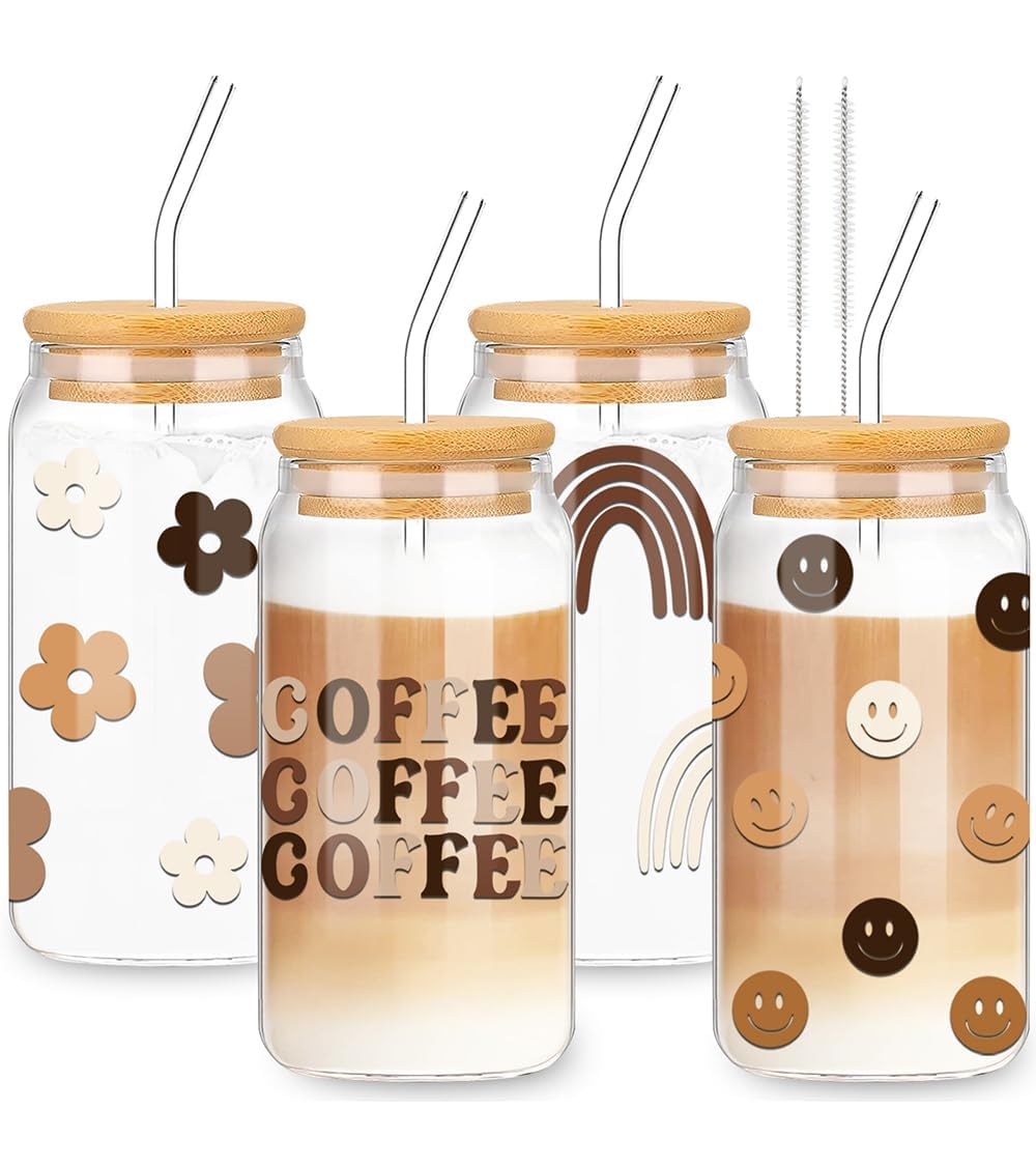 Whaline face avant du lot montrant 4 verres et couvercles, esthétique pratique
