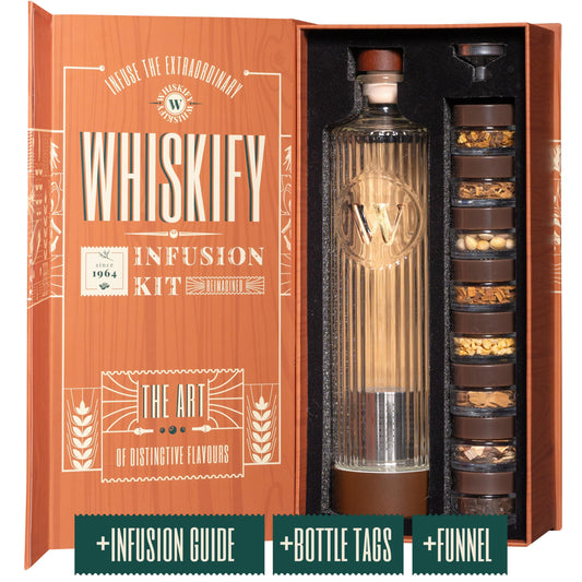 Whiskify coffret ouvert montrant ingrédients, parfait pour offrir