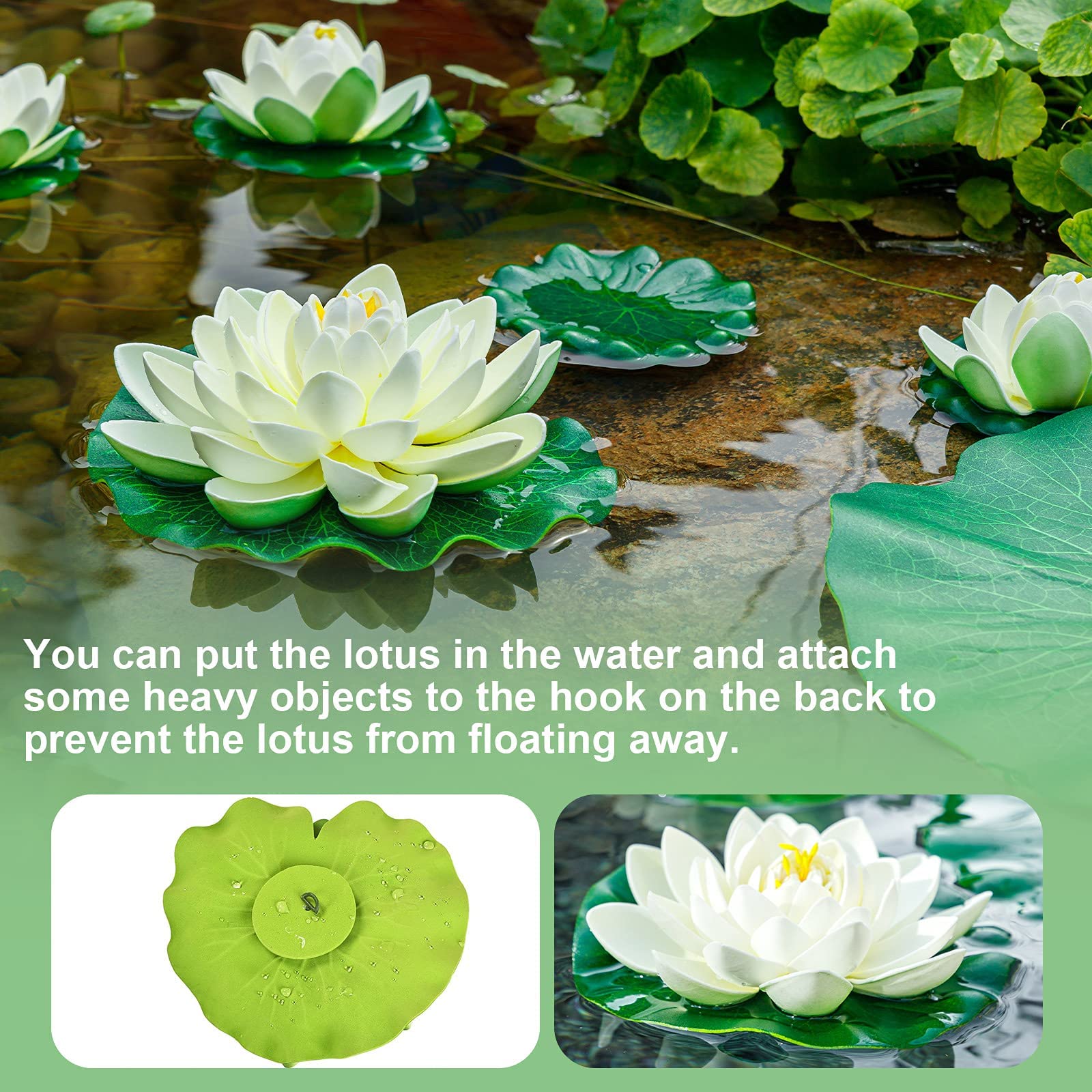 WhistenFla fleurs flottant sur un bassin, effet décoratif immédiat et élégant