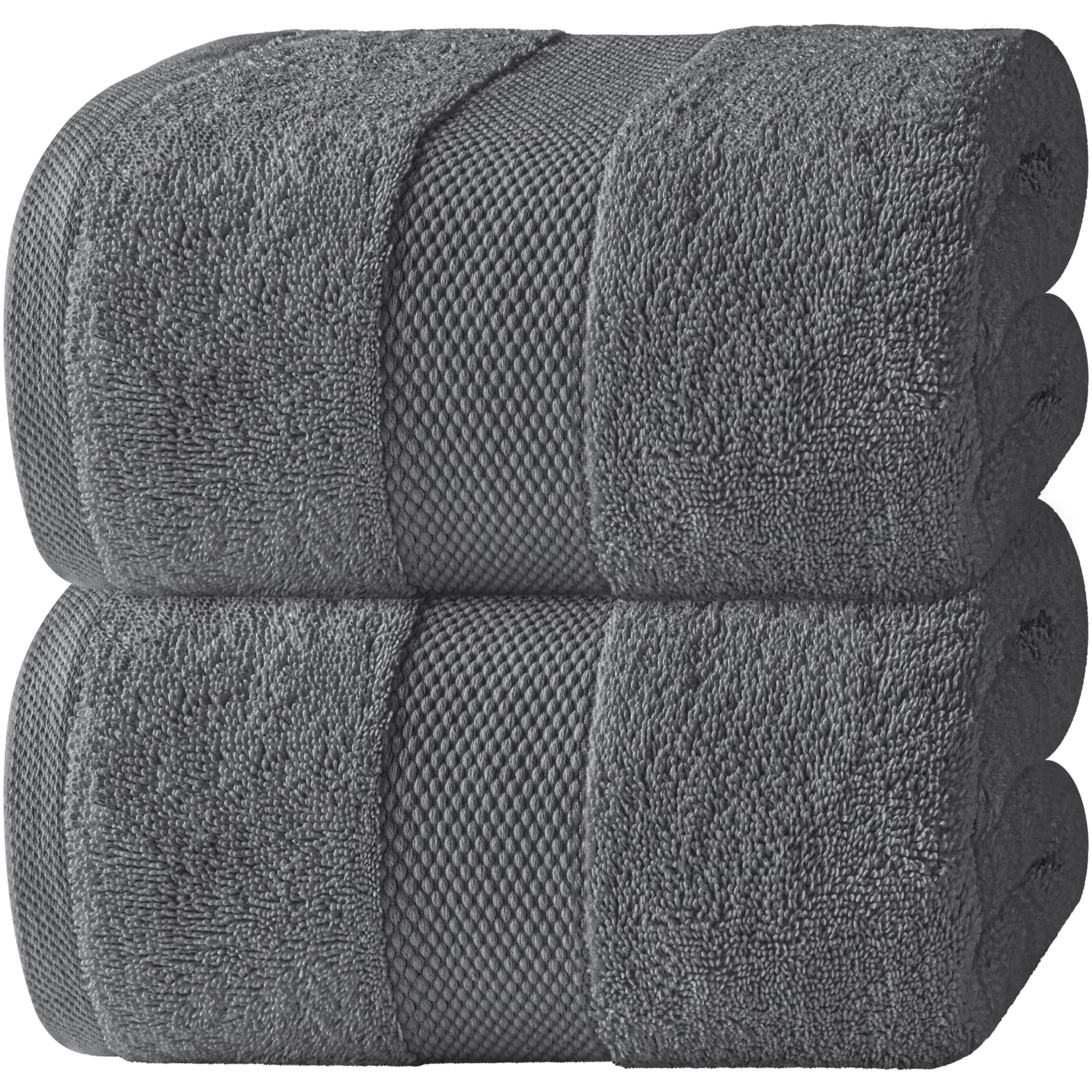 White Classic vue avant du drap de bain en gris foncé, luxe et élégance
