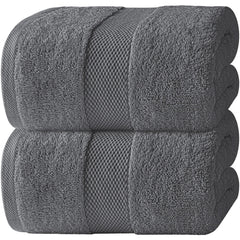 White Classic vue avant du drap de bain en gris foncé, luxe et élégance
