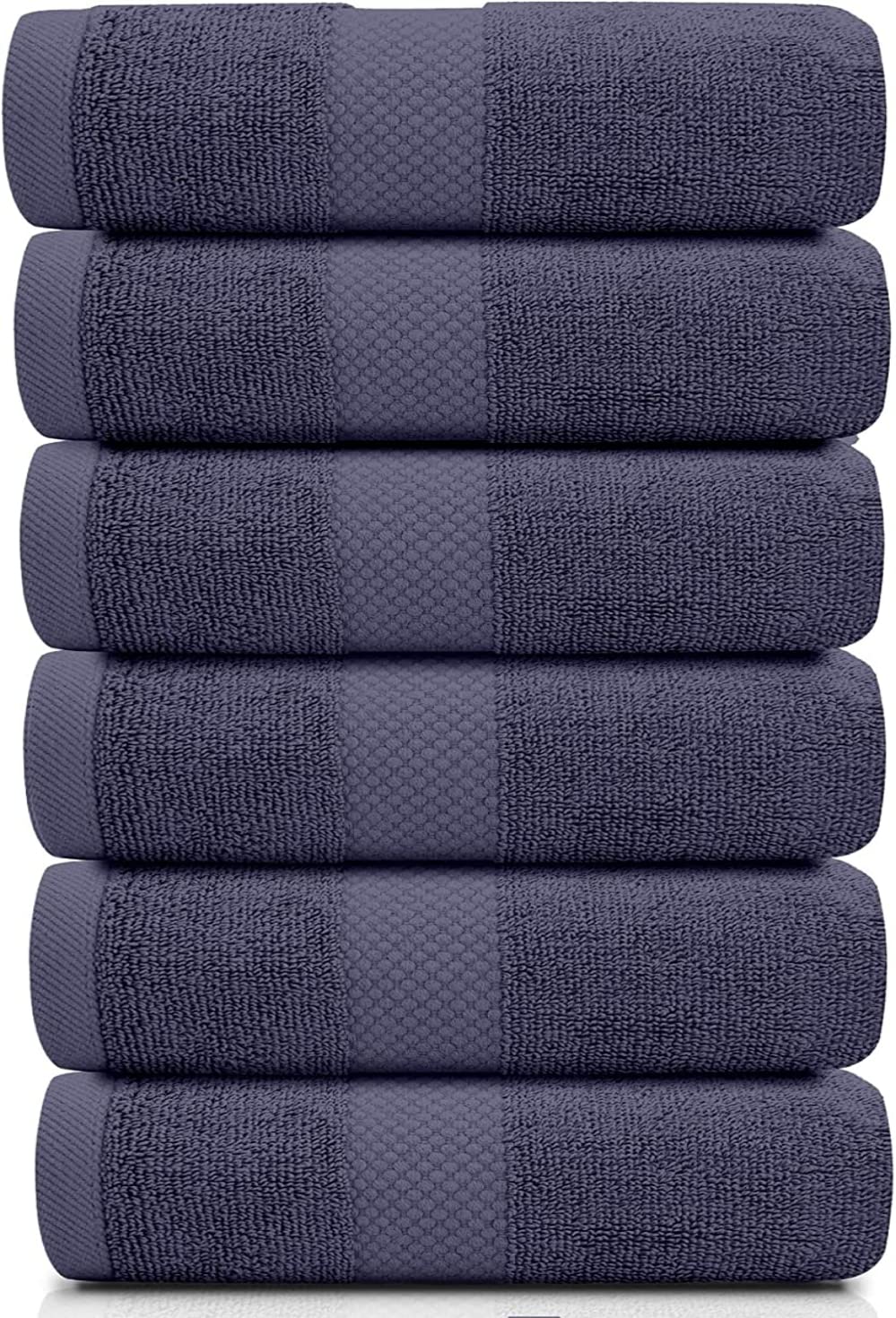 White Classic serviette entière bleu marine montrant taille généreuse et absorption