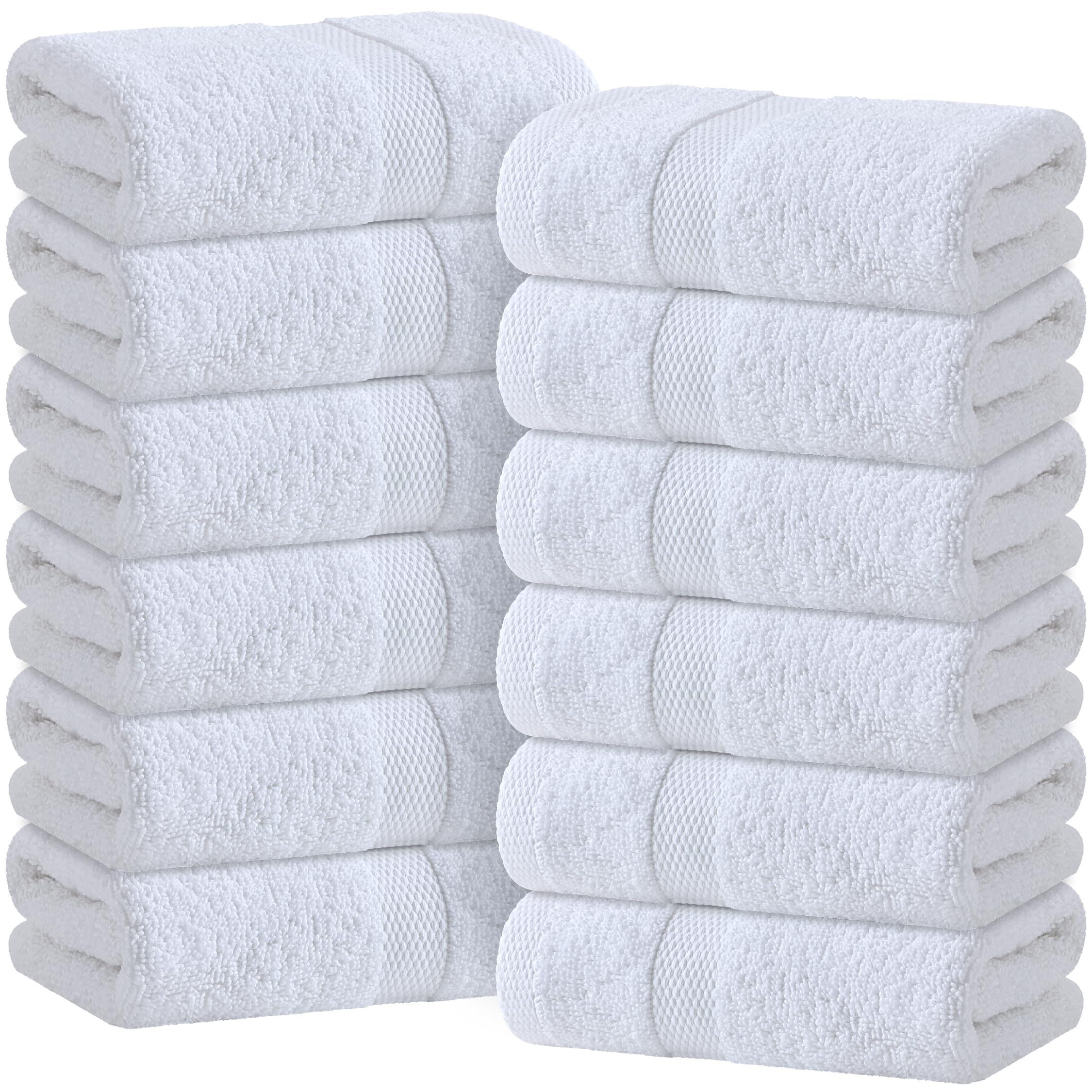 Serviette White Classic Wealuxe face avant propre et blanche pour apparence élégante