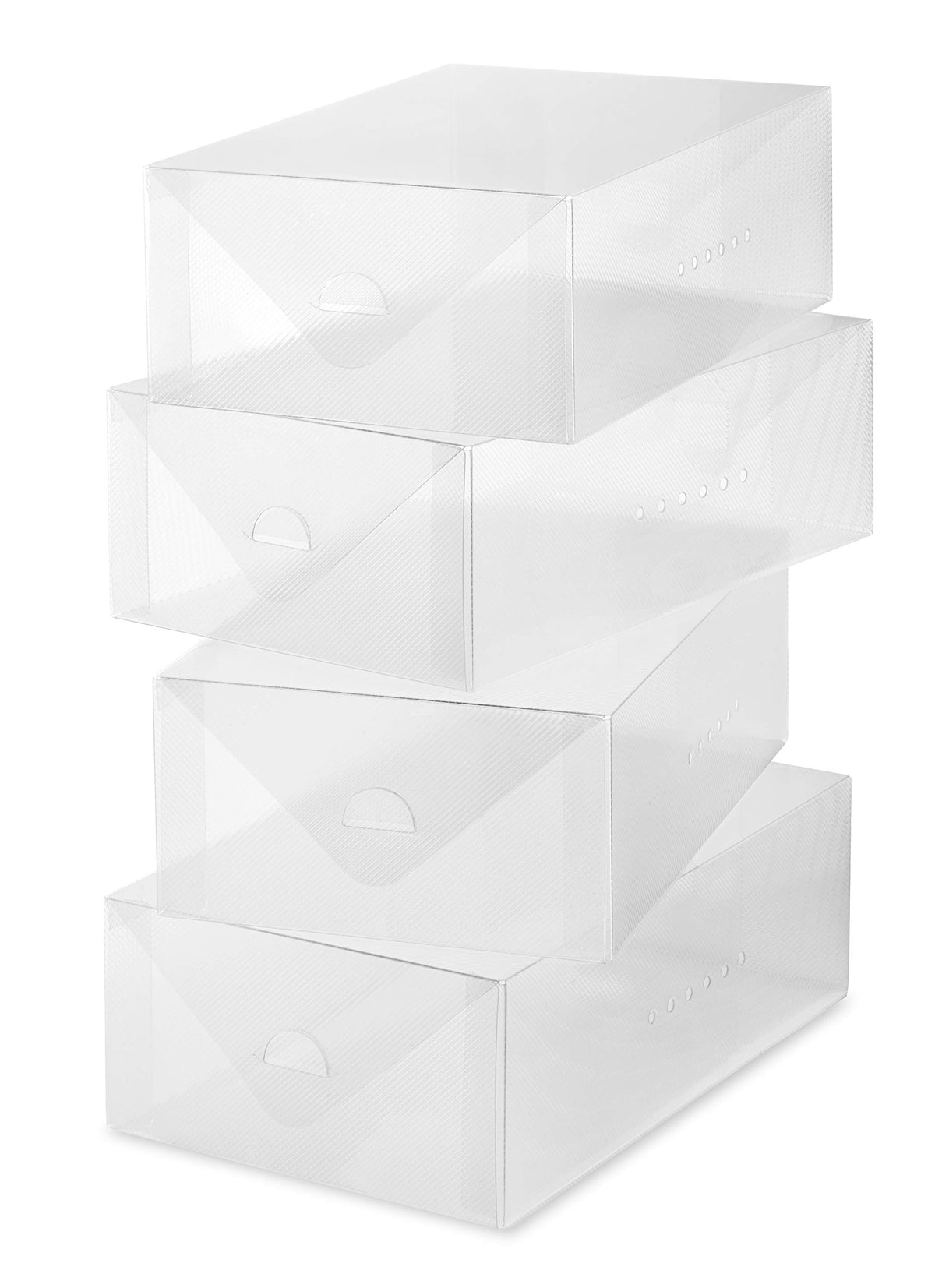 Whitmor boîte face avant transparente montrant protection et visibilité