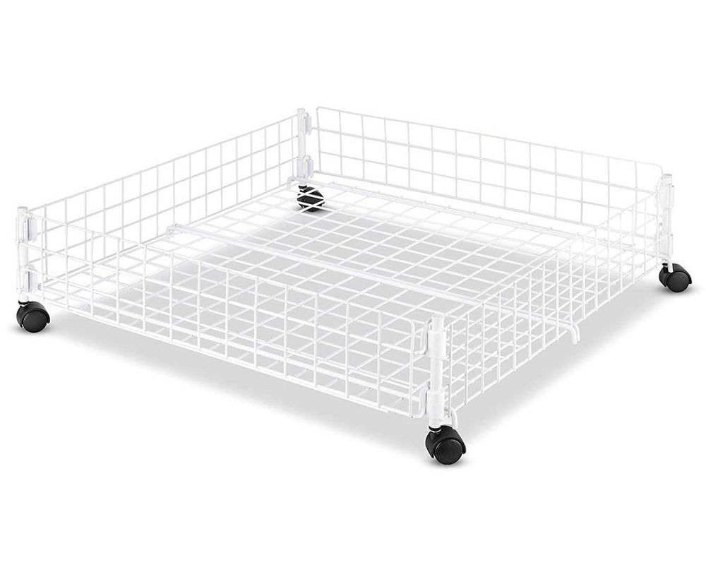 Whitmor chariot sous-lit face montrant rangement propre et gain de place