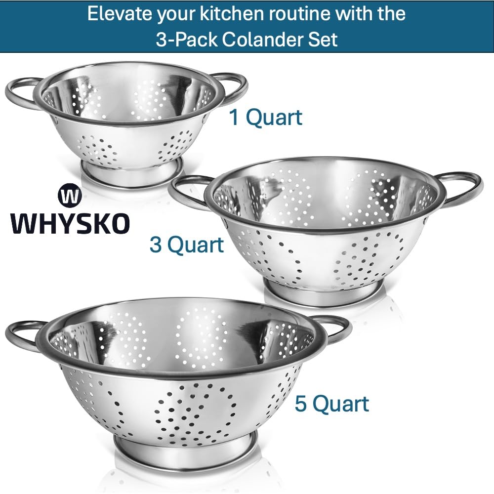 WHYSKO grande passoire face, idéale pour égoutter grandes quantités