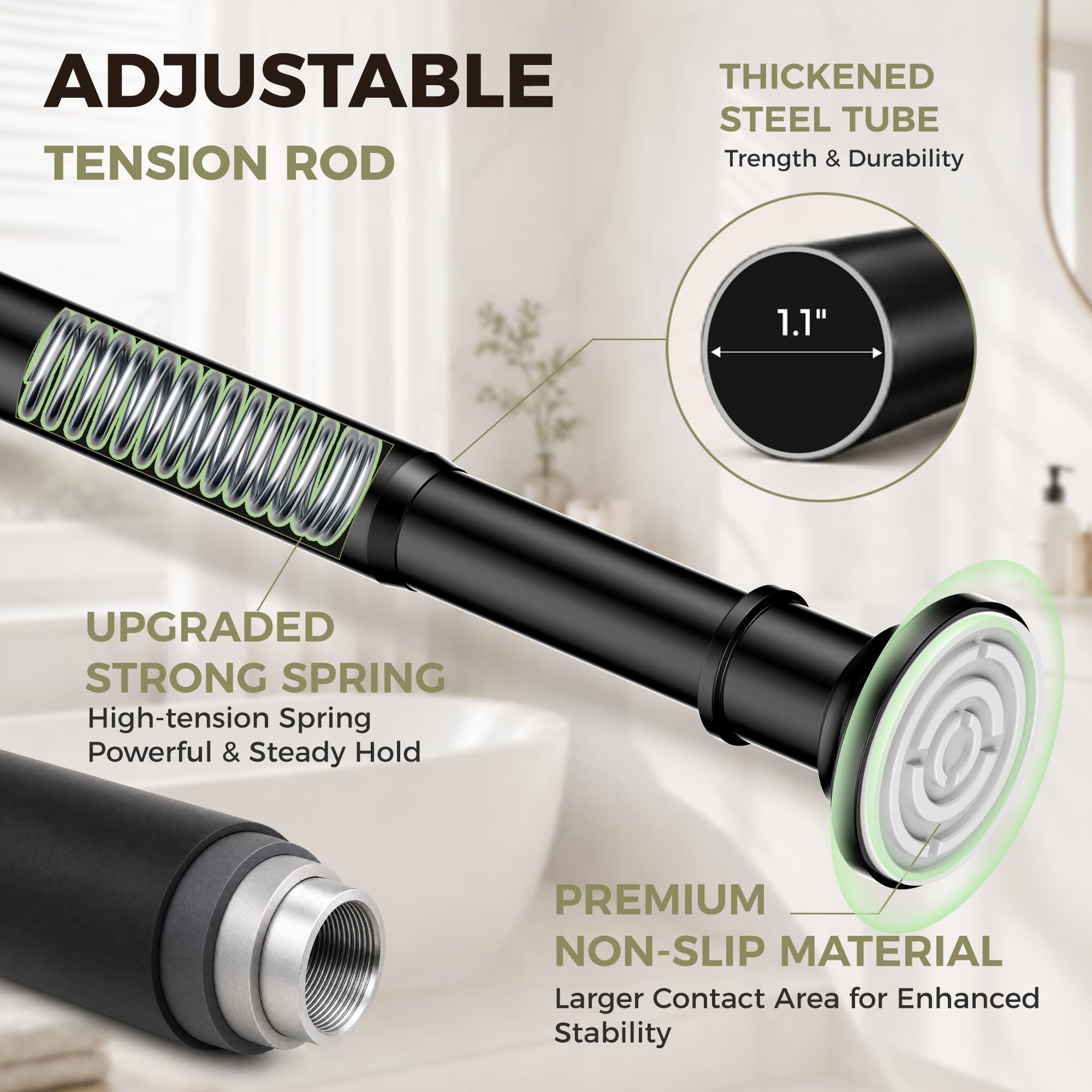 Widyana tringle acier inox finition durable résistante aux intempéries