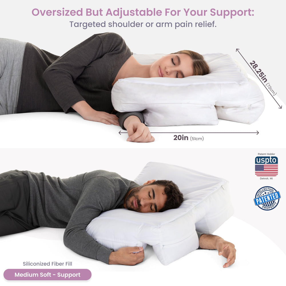 Wife Pillow gros plan sur tunnel pour bras soulageant la pression d'épaule