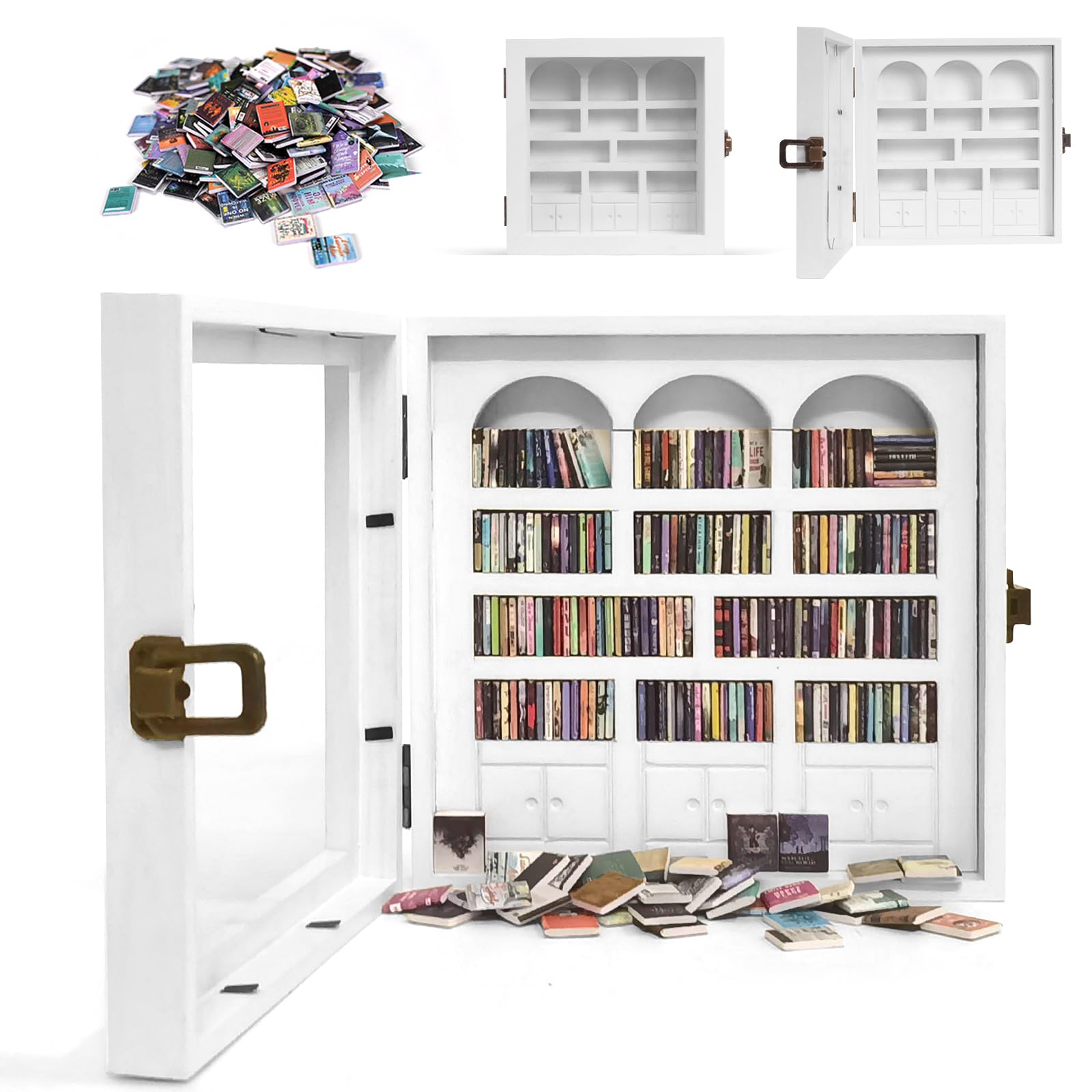 WifePro bibliothèque miniature vue de face pour décoration apaisante