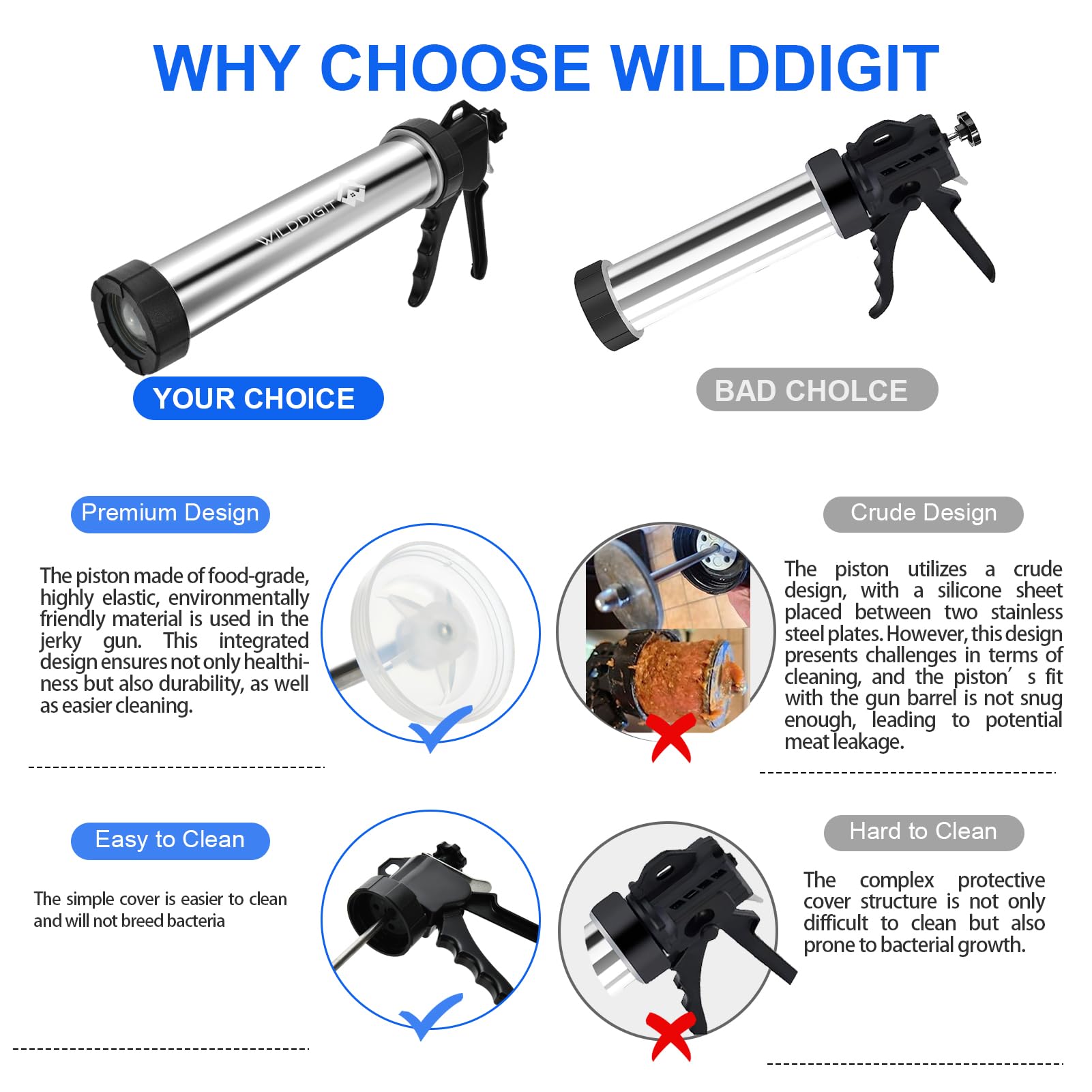 WILDDIGIT poignée en aluminium ergonomique pour une prise confortable