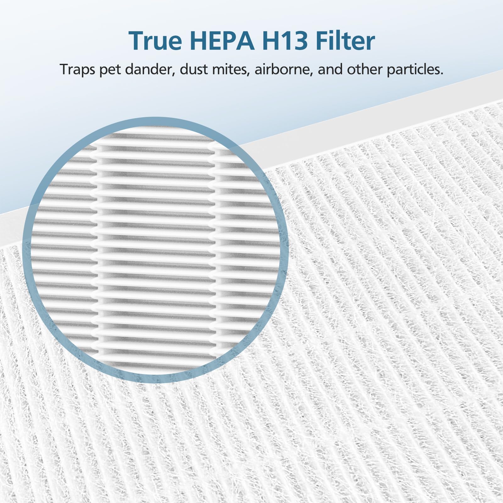 WILERDA coupe du filtre 3-en-1 montrant HEPA, charbon et pré-filtre efficaces