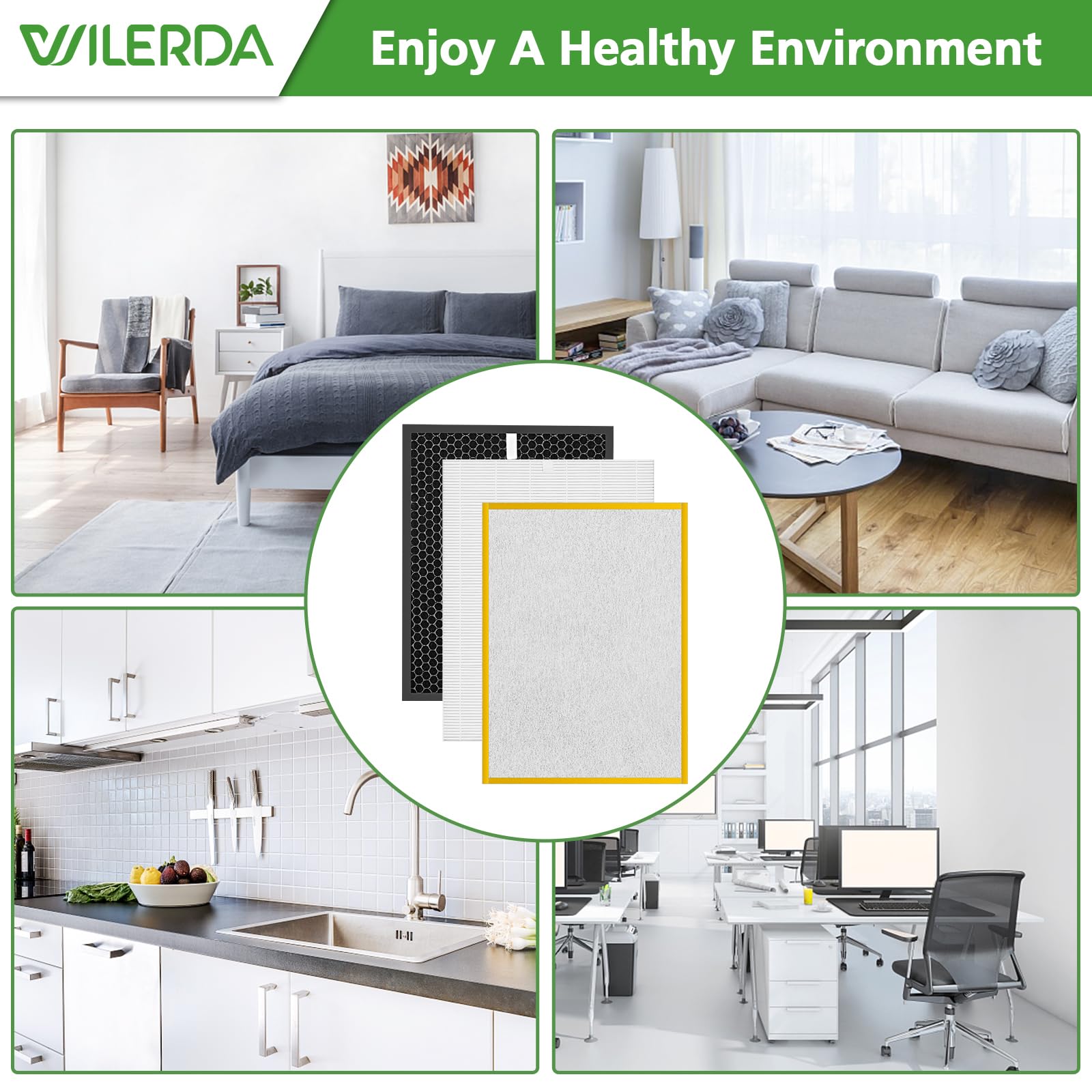 WILERDA filtre HR900 en situation dans un salon, air intérieur plus propre