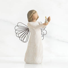 Willow Tree profil de la figurine Angel of Hope illustrant élégance et taille compacte